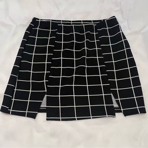 SHEIN plaid black and white skirt